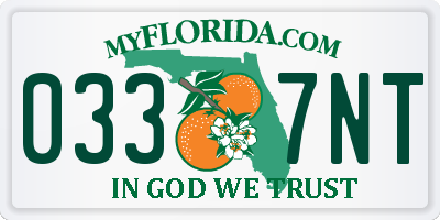 FL license plate 0337NT