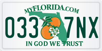 FL license plate 0337NX