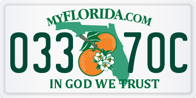FL license plate 0337OC
