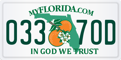 FL license plate 0337OD