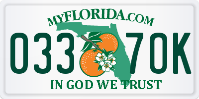 FL license plate 0337OK