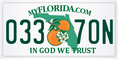 FL license plate 0337ON