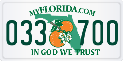 FL license plate 0337OO
