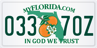 FL license plate 0337OZ