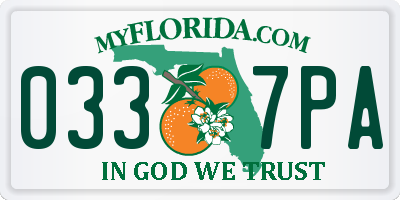 FL license plate 0337PA