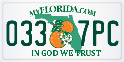 FL license plate 0337PC