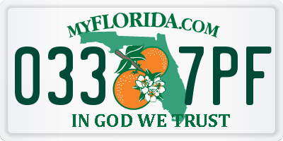 FL license plate 0337PF