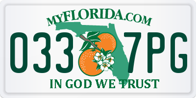 FL license plate 0337PG
