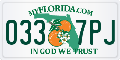 FL license plate 0337PJ
