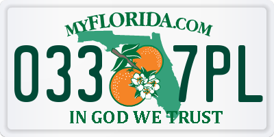 FL license plate 0337PL