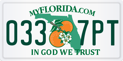 FL license plate 0337PT