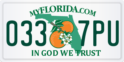 FL license plate 0337PU