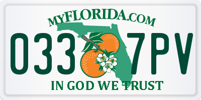 FL license plate 0337PV