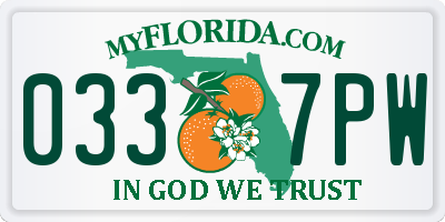 FL license plate 0337PW