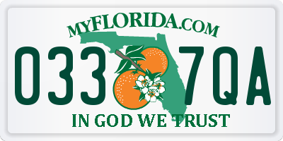 FL license plate 0337QA