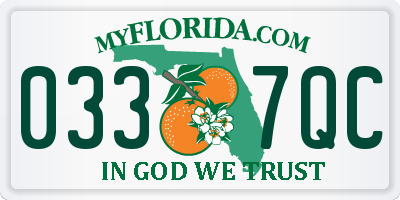 FL license plate 0337QC