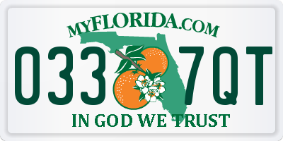 FL license plate 0337QT