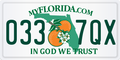 FL license plate 0337QX