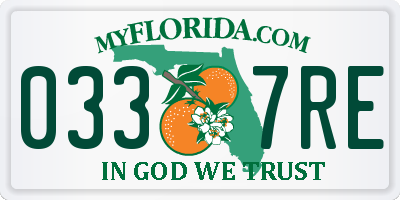 FL license plate 0337RE
