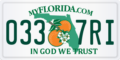 FL license plate 0337RI
