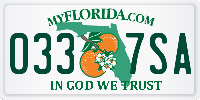 FL license plate 0337SA