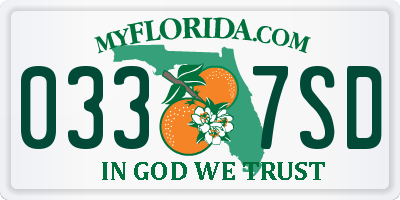 FL license plate 0337SD