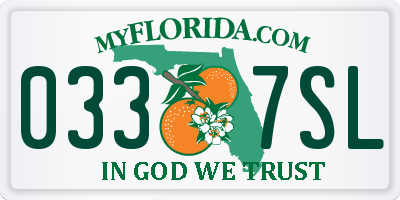 FL license plate 0337SL