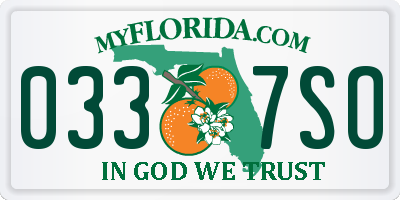 FL license plate 0337SO
