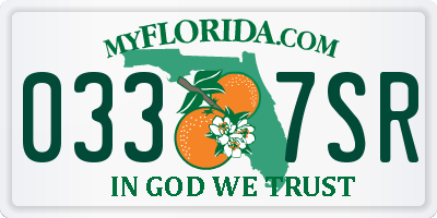 FL license plate 0337SR