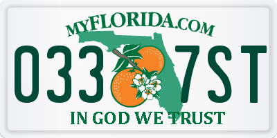 FL license plate 0337ST