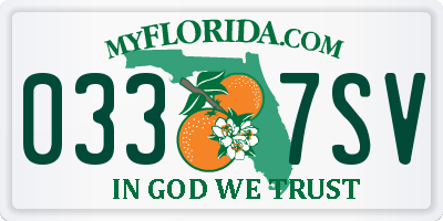 FL license plate 0337SV