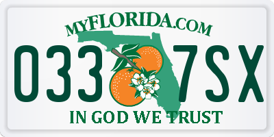 FL license plate 0337SX