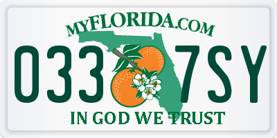 FL license plate 0337SY