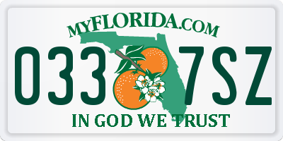 FL license plate 0337SZ