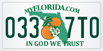 FL license plate 0337TO