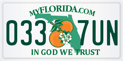 FL license plate 0337UN
