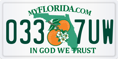 FL license plate 0337UW