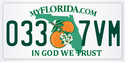 FL license plate 0337VM