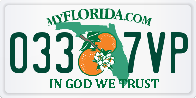 FL license plate 0337VP