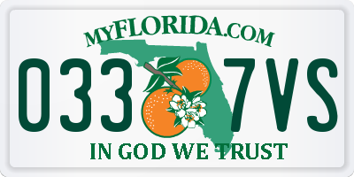 FL license plate 0337VS