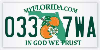 FL license plate 0337WA