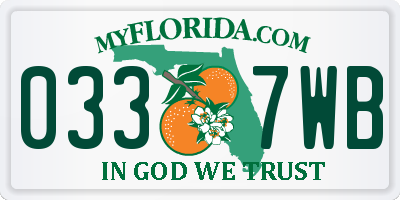 FL license plate 0337WB