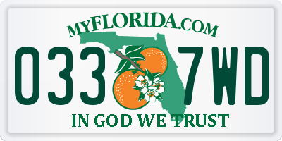 FL license plate 0337WD