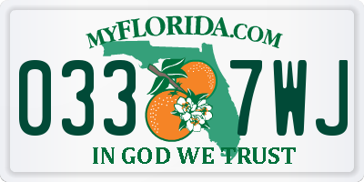 FL license plate 0337WJ