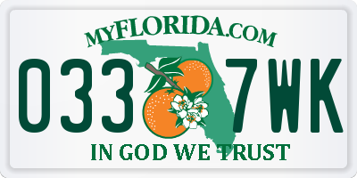 FL license plate 0337WK