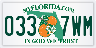 FL license plate 0337WM