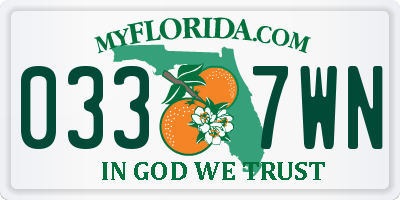FL license plate 0337WN
