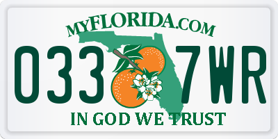 FL license plate 0337WR