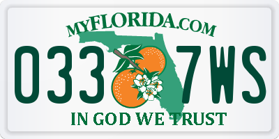 FL license plate 0337WS