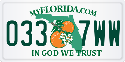 FL license plate 0337WW